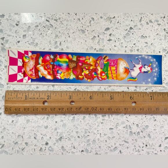 Lisa Frank Vintage Unicorn Sticker On Top of a Hamburger with a Bear - Picture 4 of 4